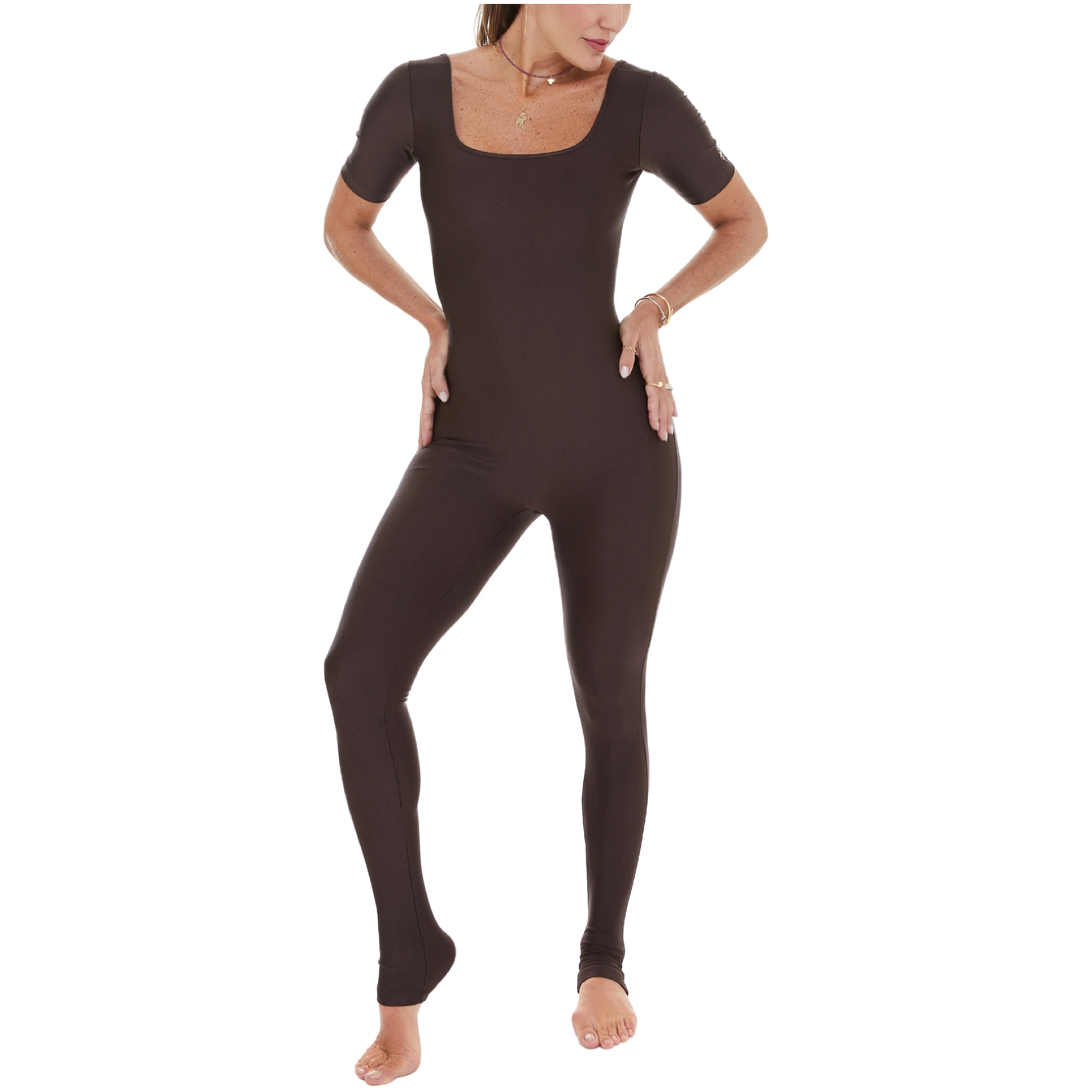 Jumpsuit Glossy – Kaffee