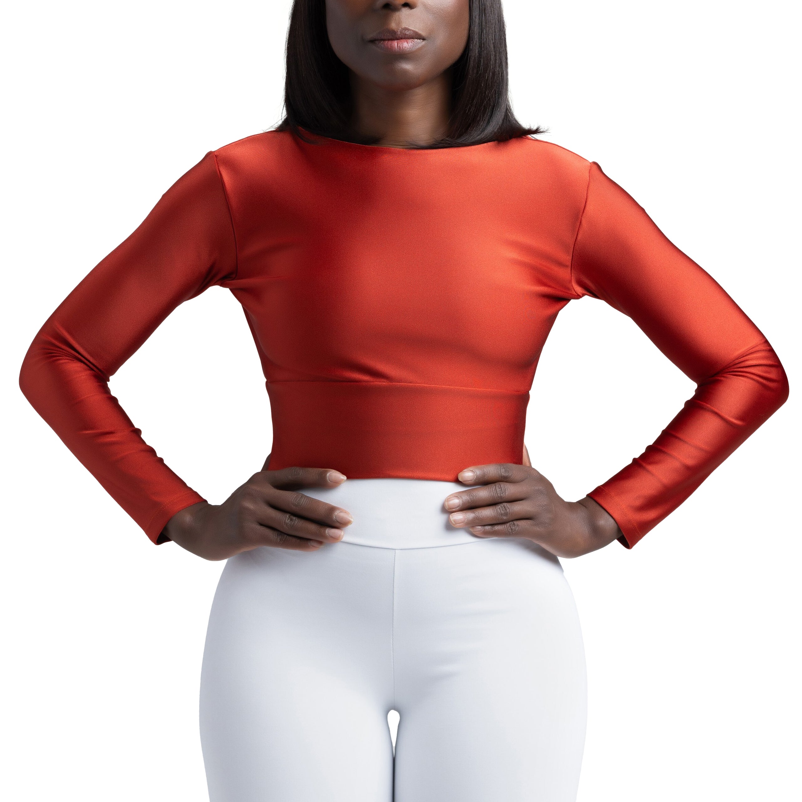 Langarm-Crop-Top - Likör